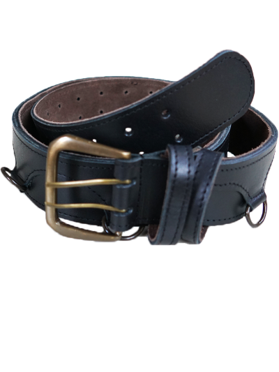 Trollfelsen Mittelalter Ledergürtel mit Doppelschnalle und D-Ringen